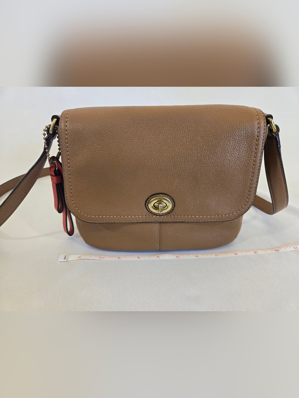 Coach Leather Crossbody Shoulder Bag in Camel - Picture 11 of 16